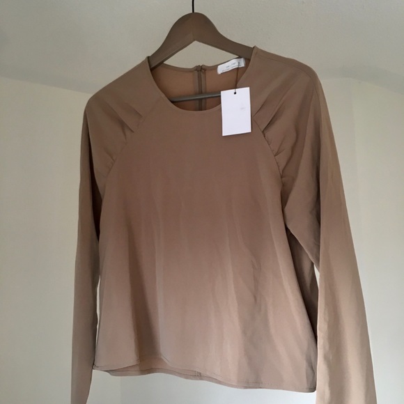 OAK + FORT Silk Beige Blouse - Picture 4 of 5